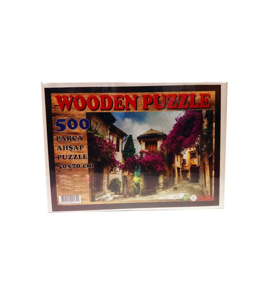 500 Parça Puzzle - Evler ve Çiçekler Yapboz