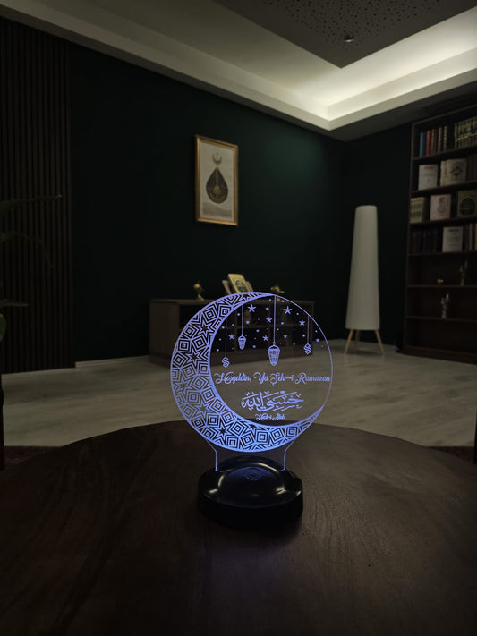 HOŞGELDİN YA ŞEHR-İ RAMAZAN 3D LED LAMBA  IŞIKLI DEKORATİF HEDİYE