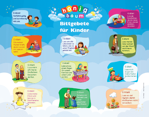 Bittgebete für Kinder - Farbenfrohes Lernposter (Digital)