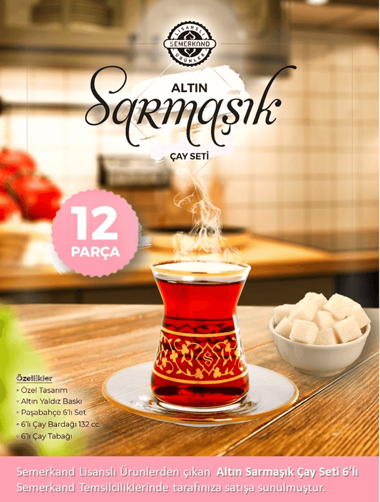 Altın Sarmaşık Çay Bardakları