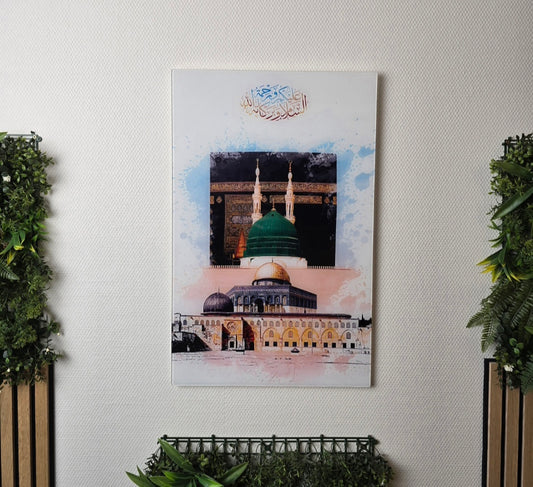 Özel Cam Baskı Kabe – Ravza – Mescid-i Aksa Tablosu